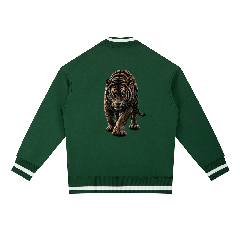 Tiger Contrast Piping Zip Bomber Jacket