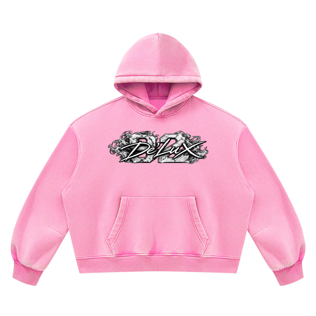DeLuX Vintage Wash Boxy Fleece Hoodie