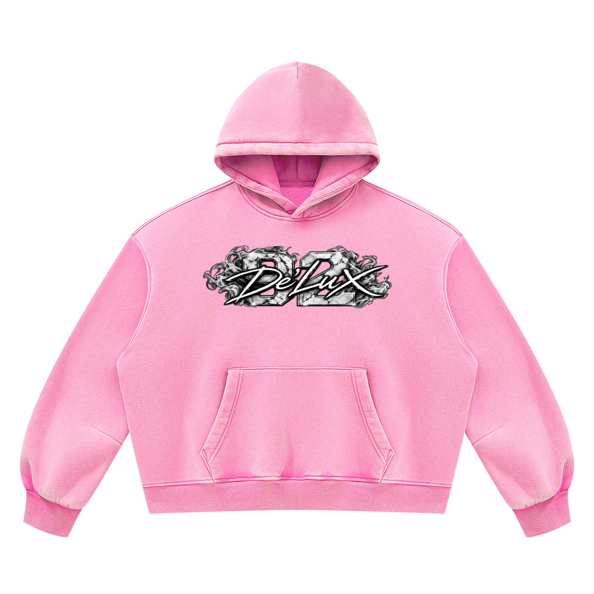 DeLuX Vintage Wash Boxy Fleece Hoodie