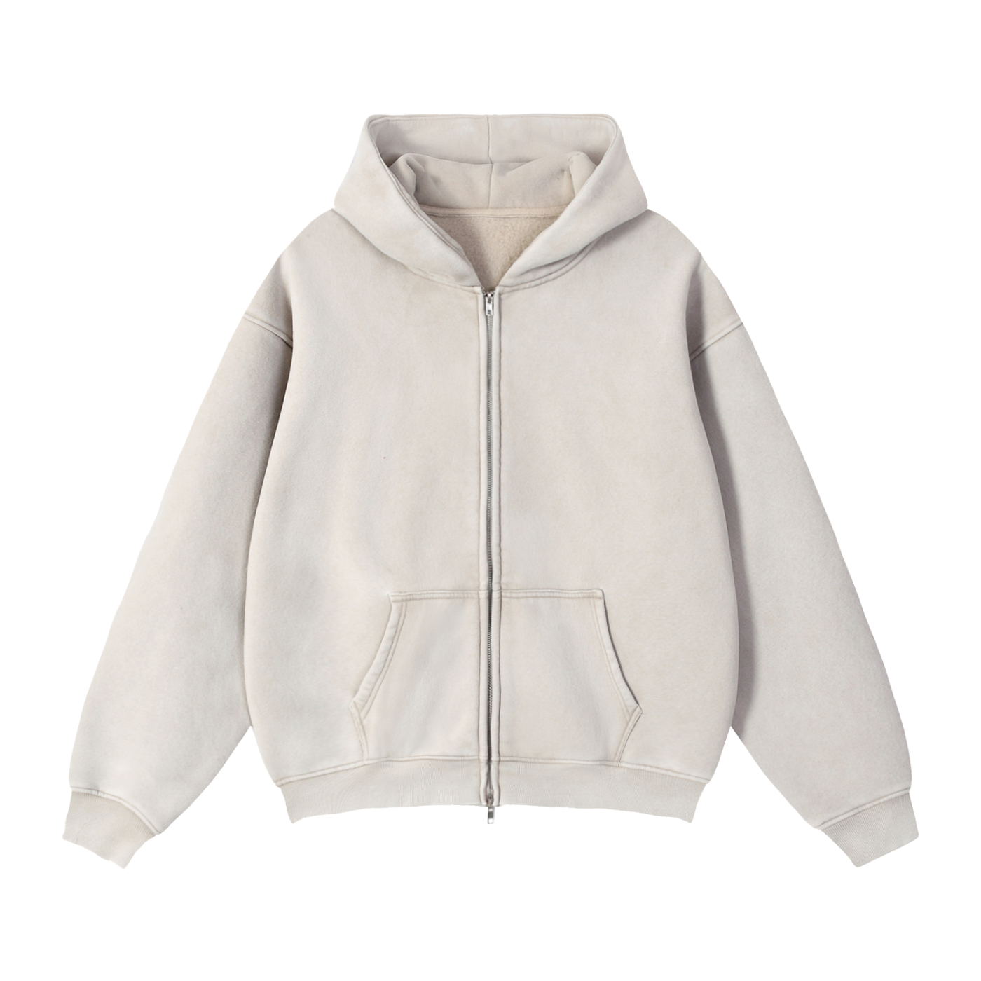 DeLuX Zip-Through Boxy Fleece Hoodie
