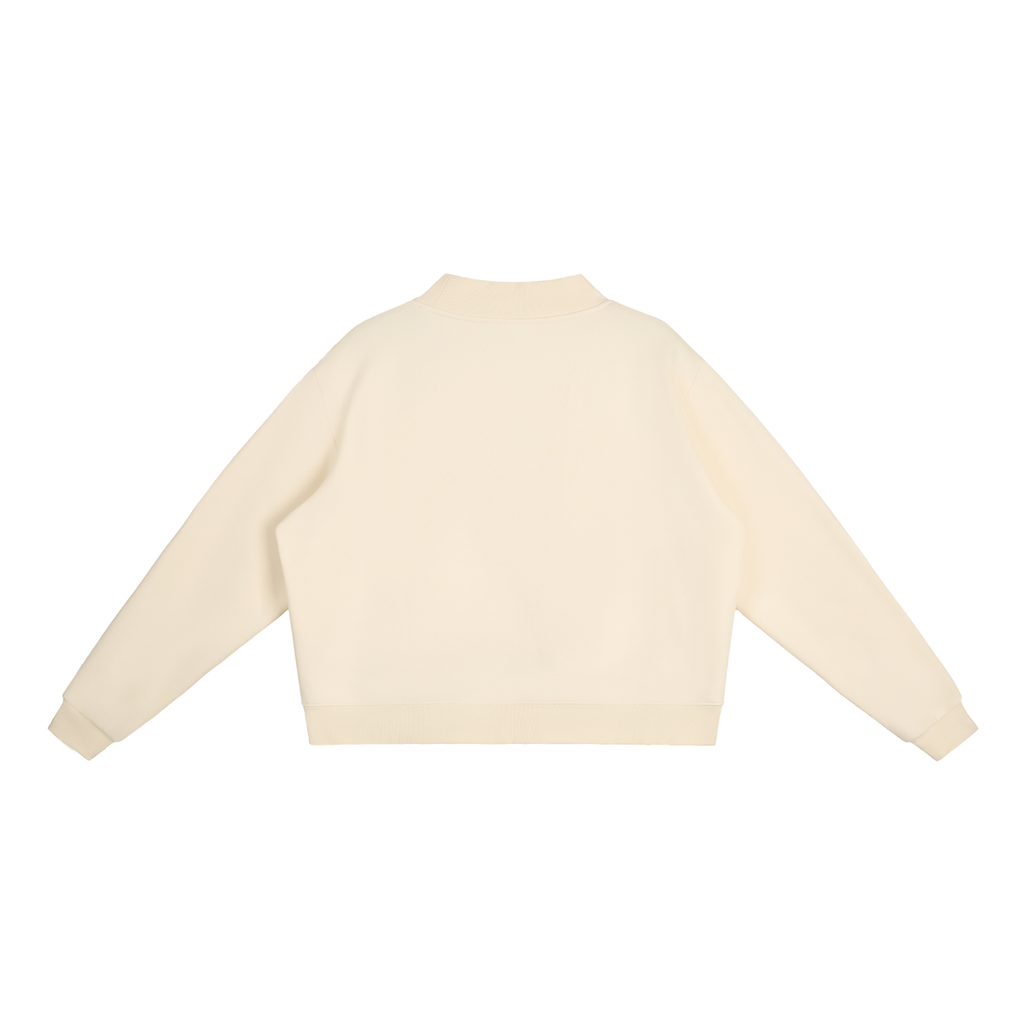 DeLuX Butterfly Essential Fleece Mock-Neck Crew Sweatshirt