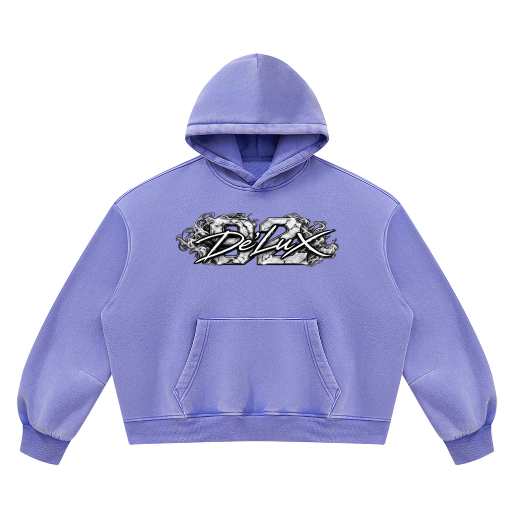 DeLuX Vintage Wash Boxy Fleece Hoodie