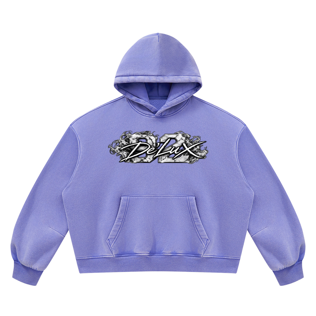 DeLuX Vintage Wash Boxy Fleece Hoodie