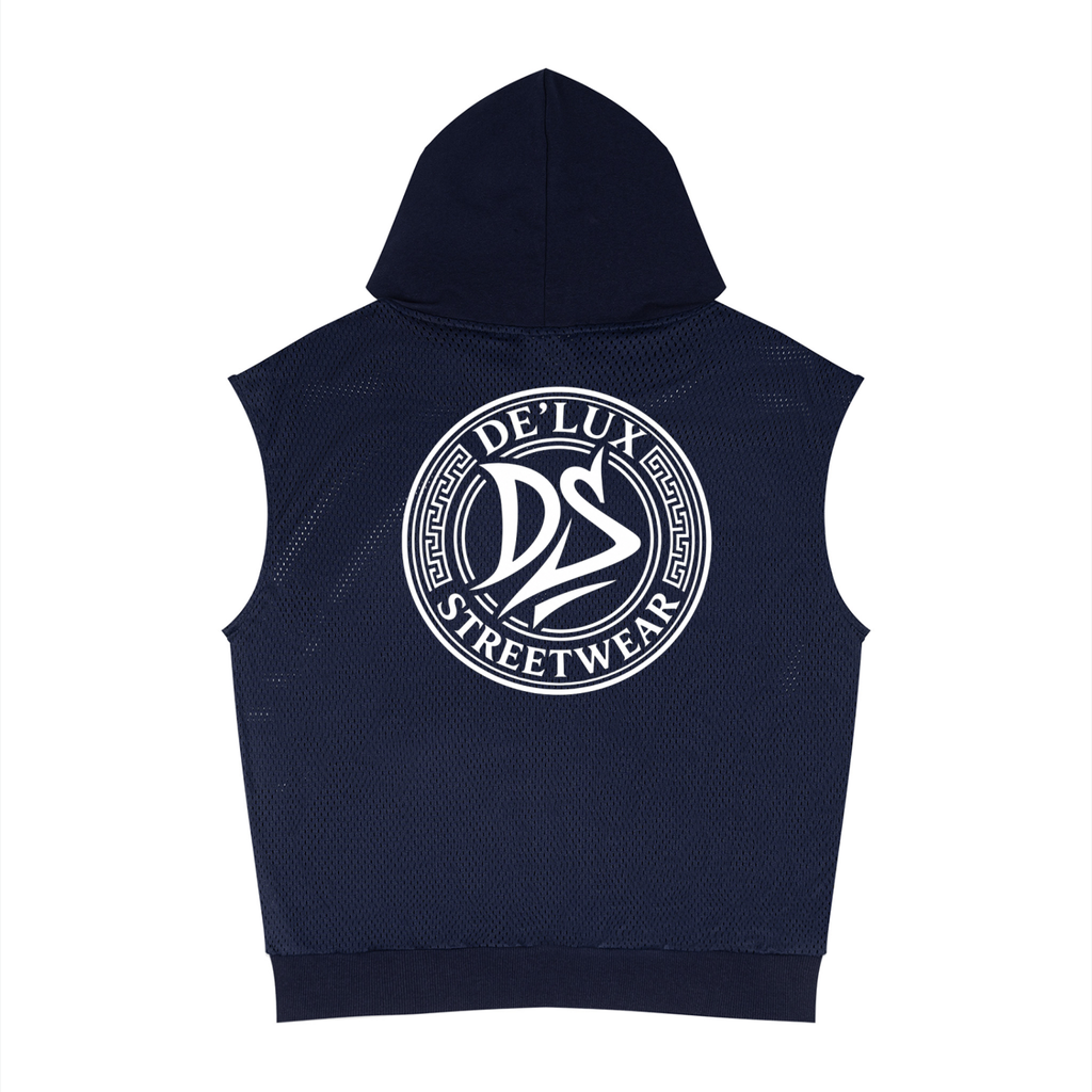 DeLuX  Panel Mesh Sleeveless Hoodie