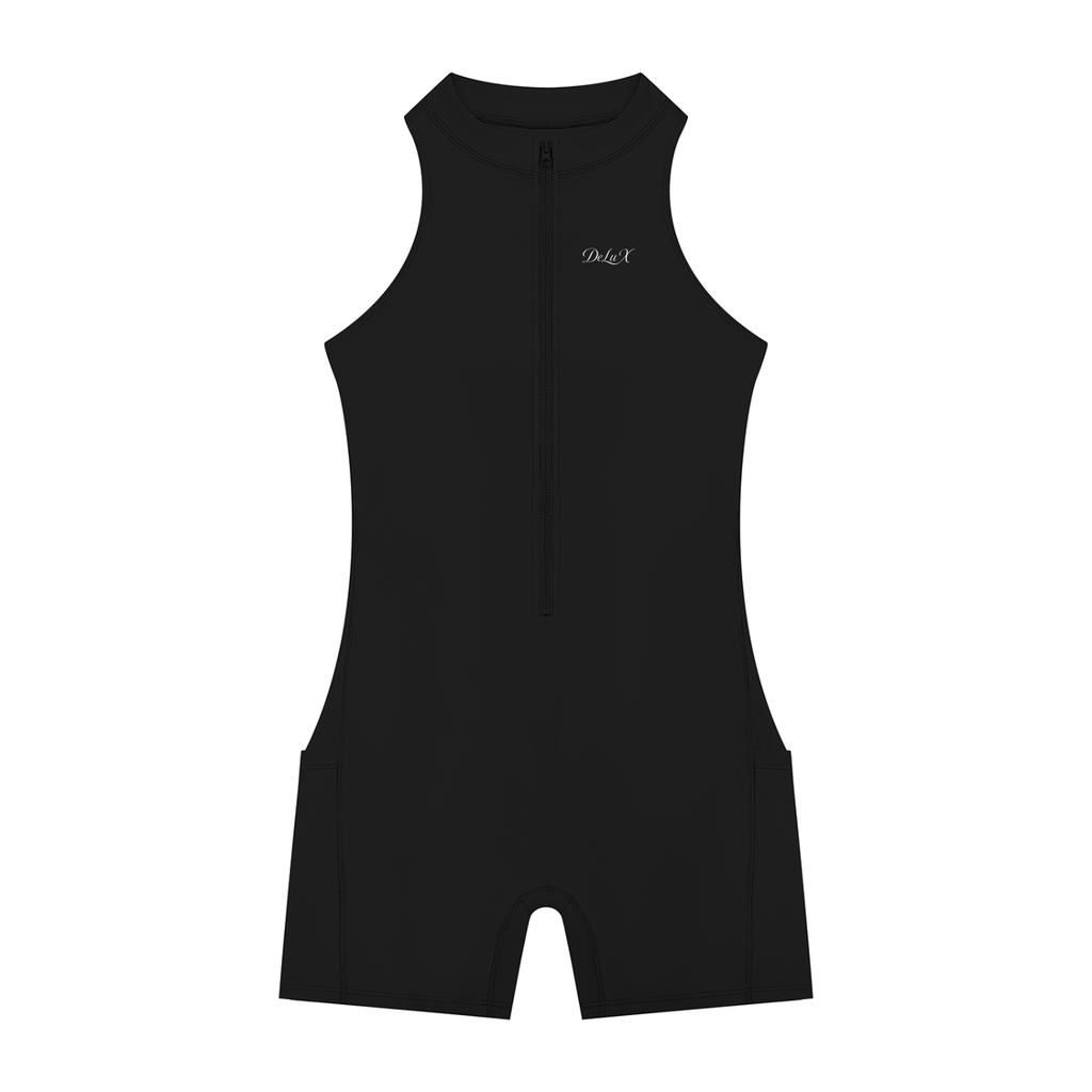 DeLuX Women’s Quarter-Zip Yoga Romper