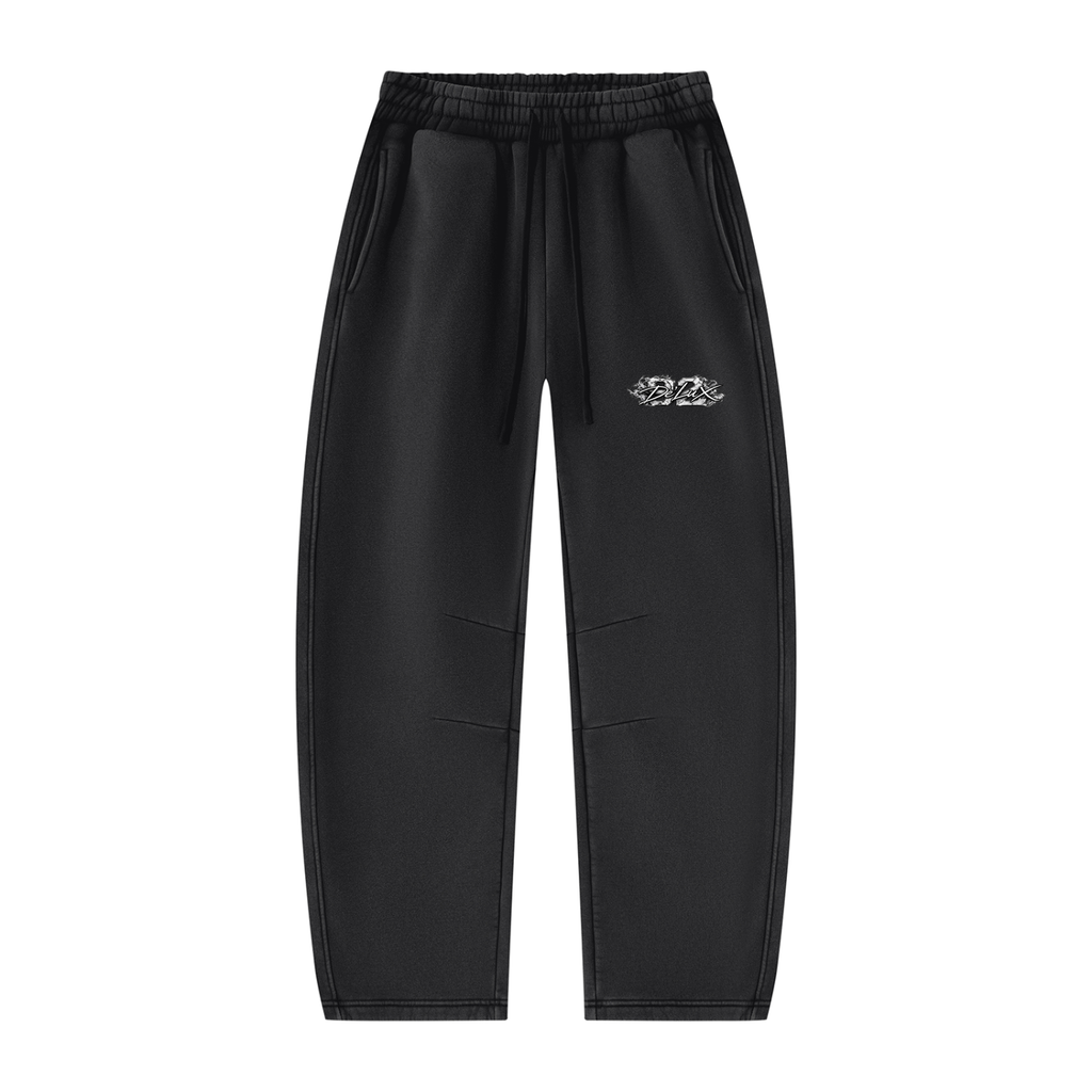 DeLuX Vintage Wash Barrel Leg Fleece Sweatpants