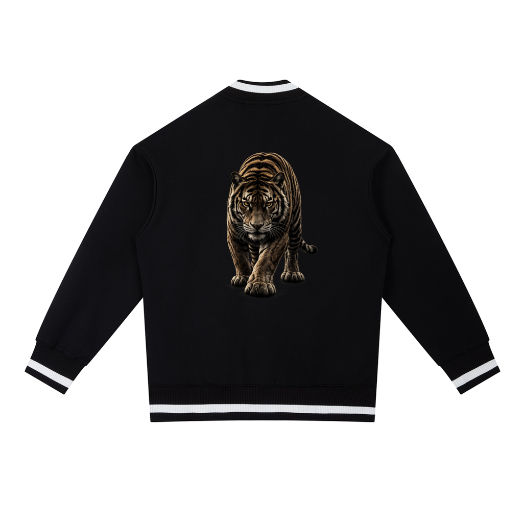 Tiger Contrast Piping Zip Bomber Jacket
