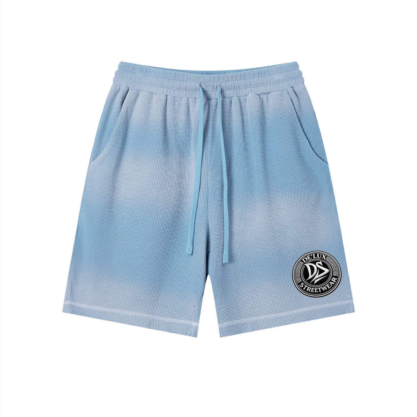 Unisex Sunfade Waffle Raw Hem Shorts