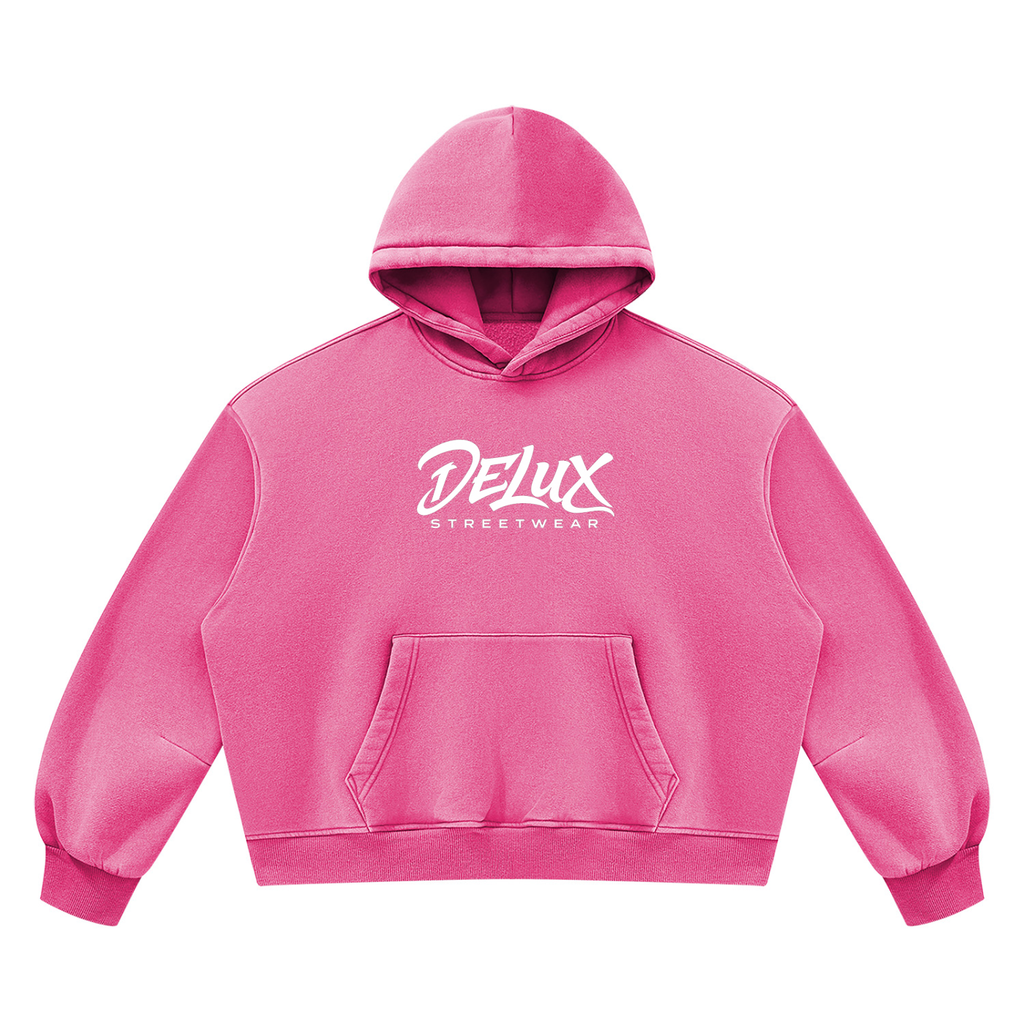 DeLuX  Vintage Wash Boxy Fleece Hoodie