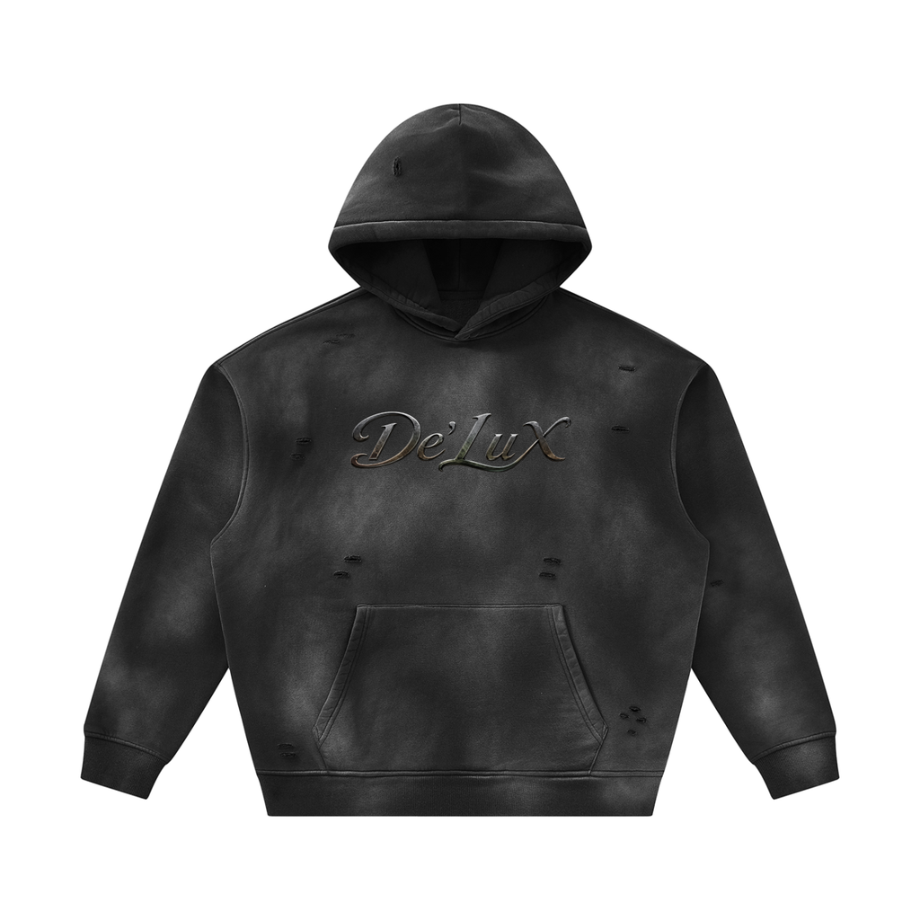 DeLuX Sunfade Frayed Fleece Hoodie