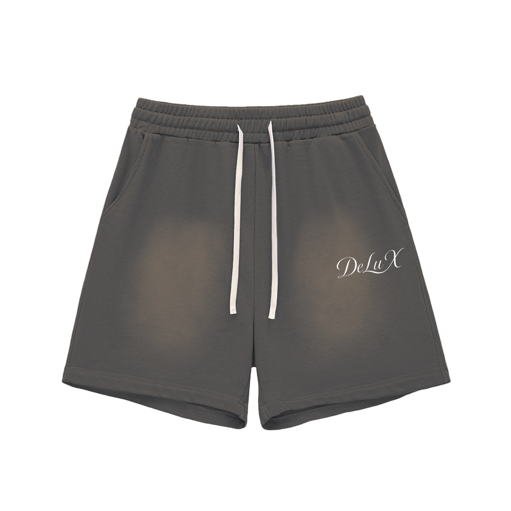 Sun Fade Raw Edge Cotton Shorts