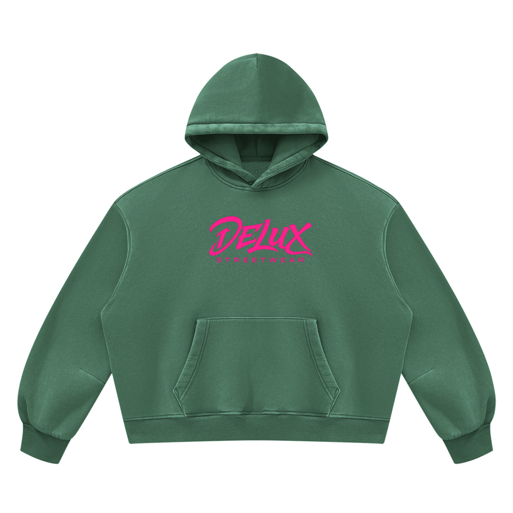 DeLuX Vintage Wash Boxy Fleece Hoodie