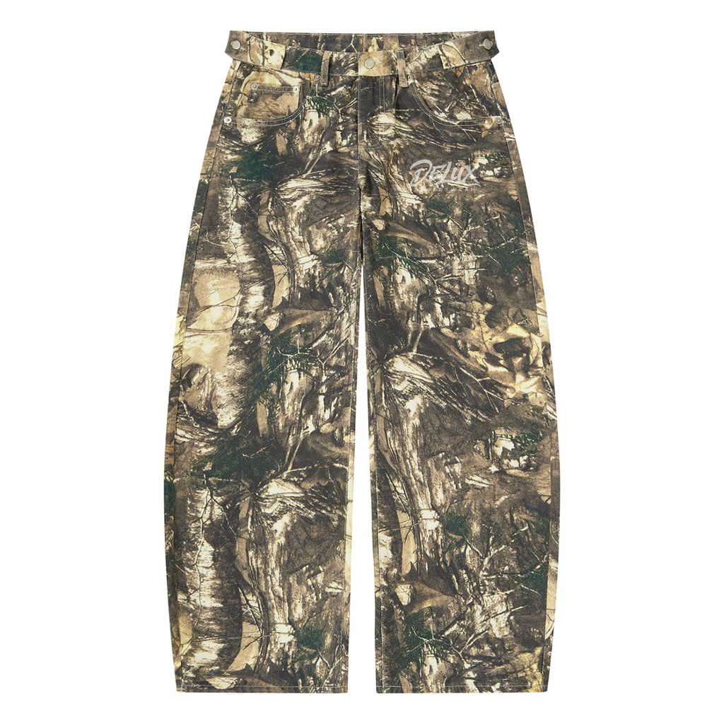 DeLuX Men's Tree Camo Barrel Leg Pants