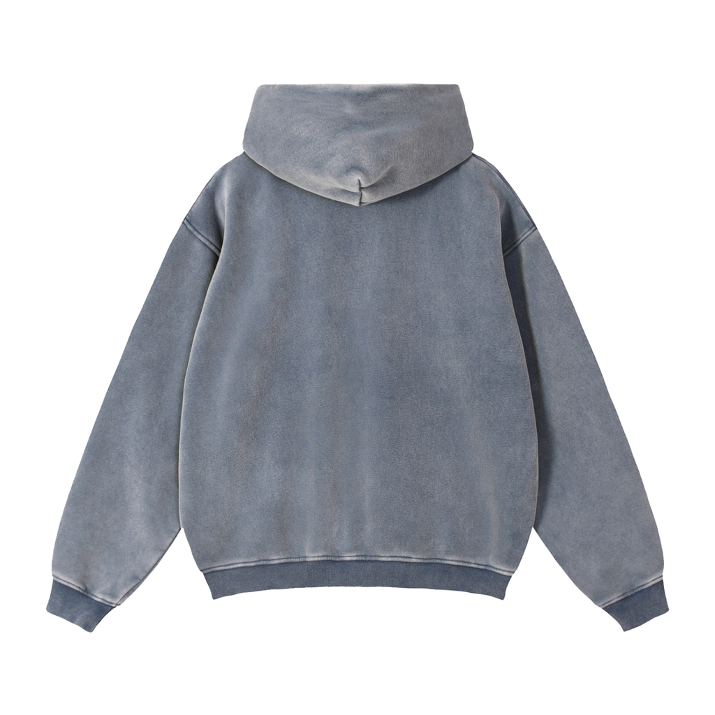 DeLuX Zip-Through Boxy Fleece Hoodie