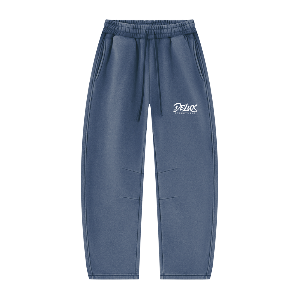 DeLuX  Vintage Wash Barrel Leg Fleece Sweatpants