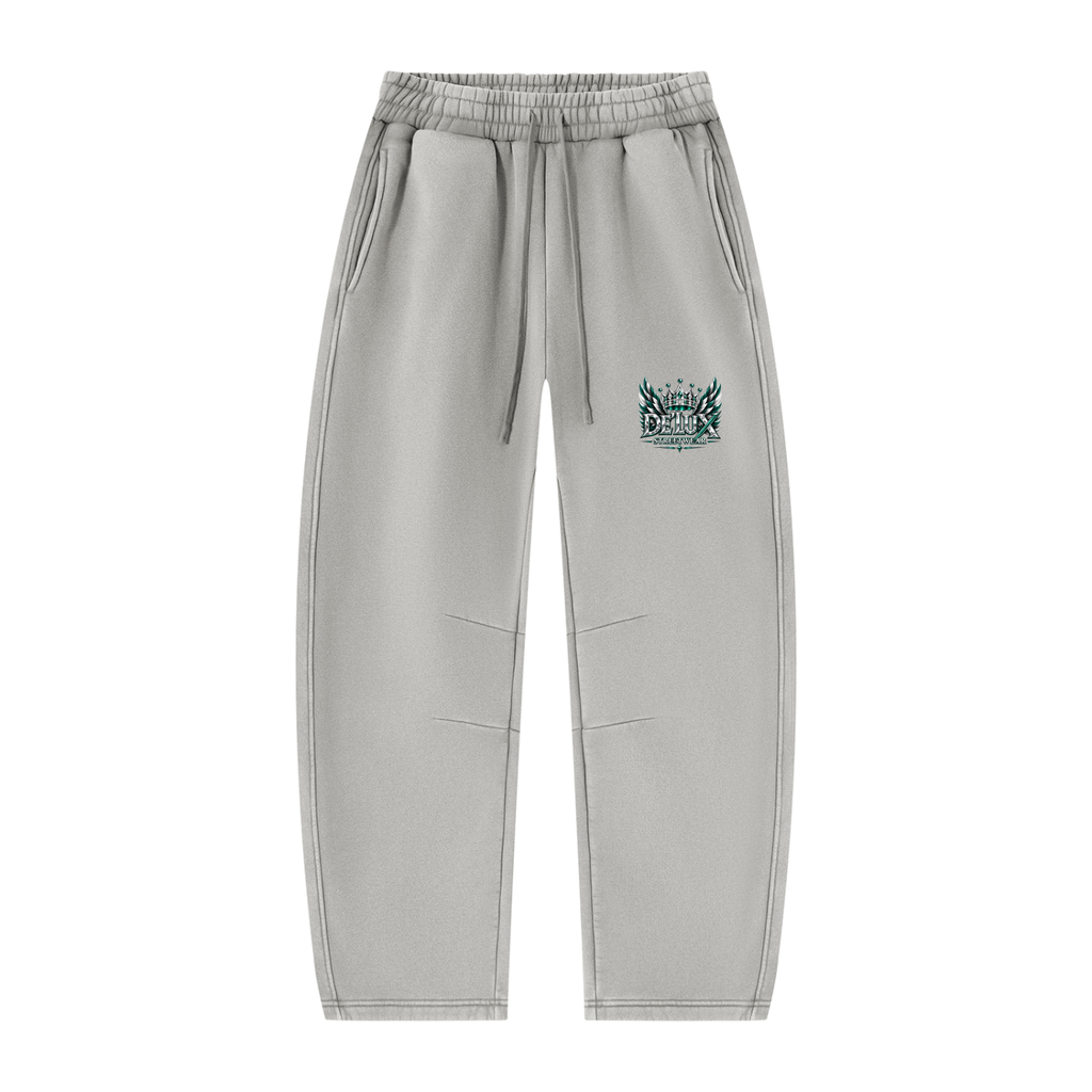 DeLuX  Vintage Wash Barrel Leg Fleece Sweatpants