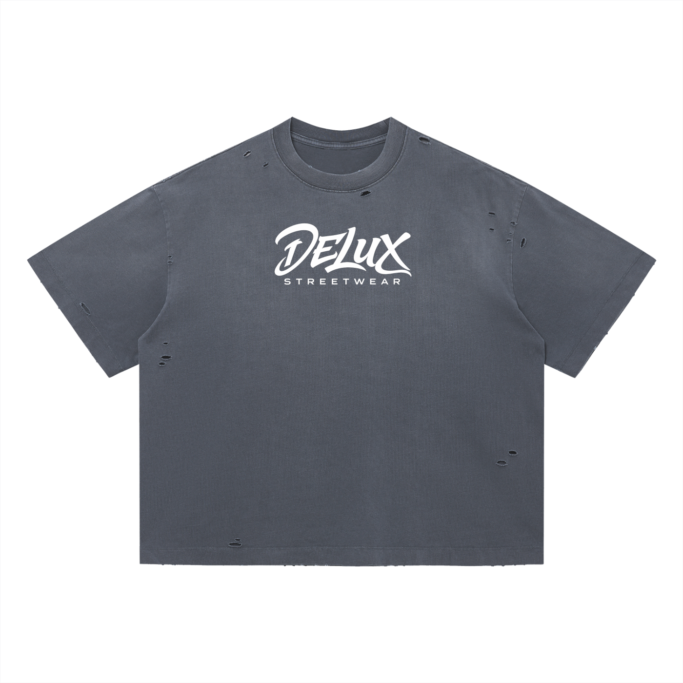 DeLuX Vintage Washed Distressed Boxy Oversized T-Shirt