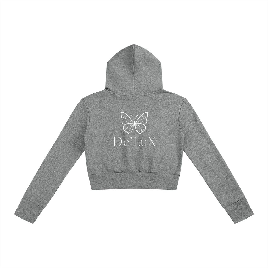 DeLuX Women’s Slim Crop Full Zip Hoodie