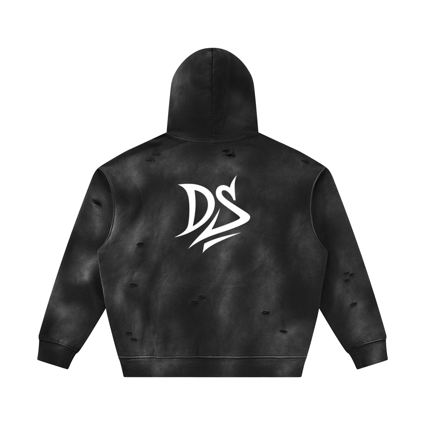Unisex Sunfade Frayed Fleece Hoodie