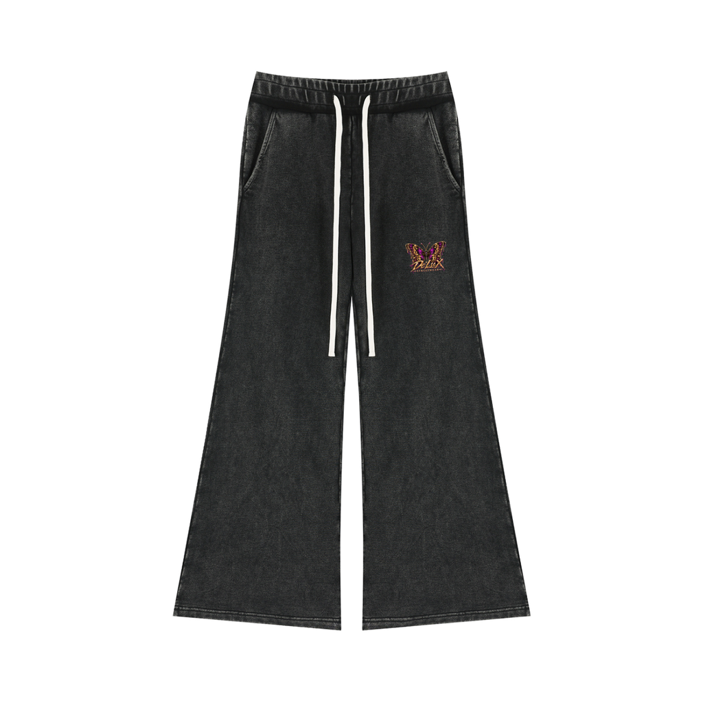 DeLuX Women’s Mineral Wash Flared Leg Sweatpants