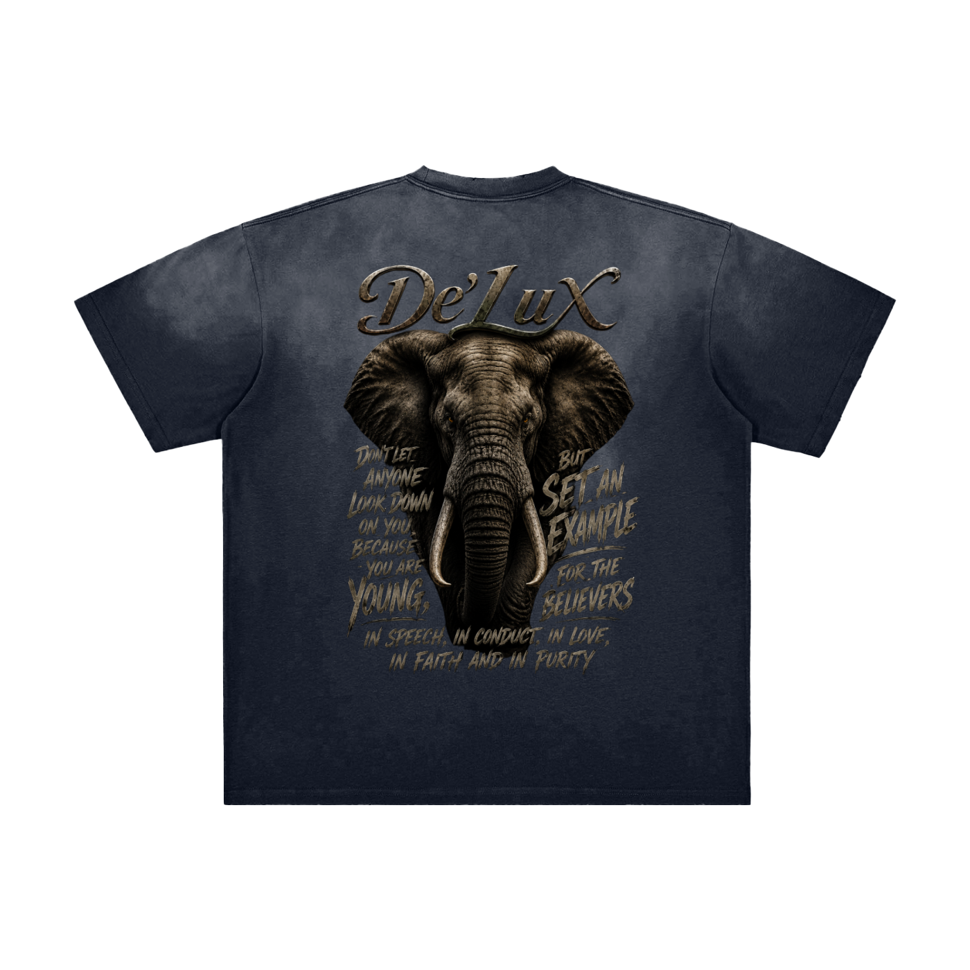 DELUX Vintage Washed Frayed T-Shirt