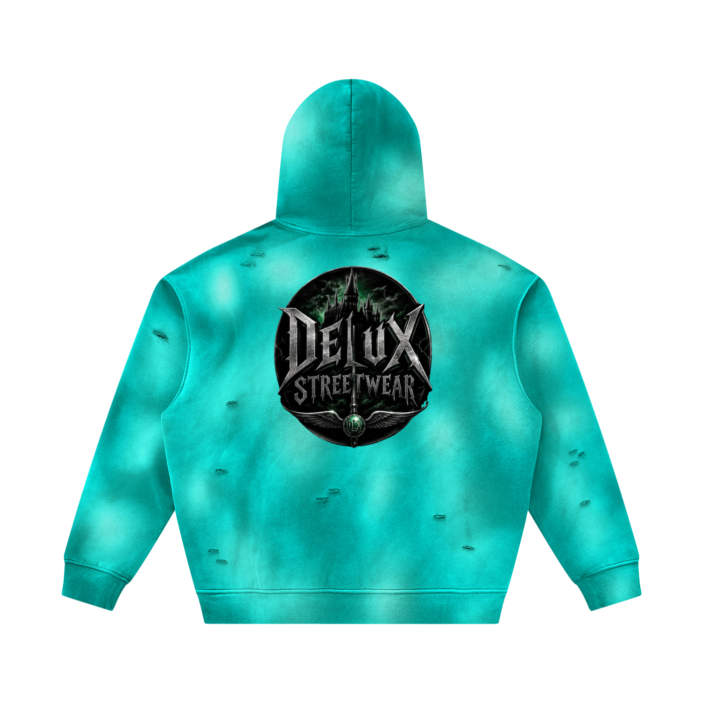 Midnight Sunfade Frayed Fleece Hoodie