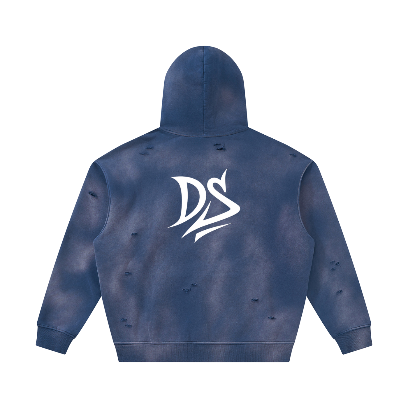 Unisex Sunfade Frayed Fleece Hoodie