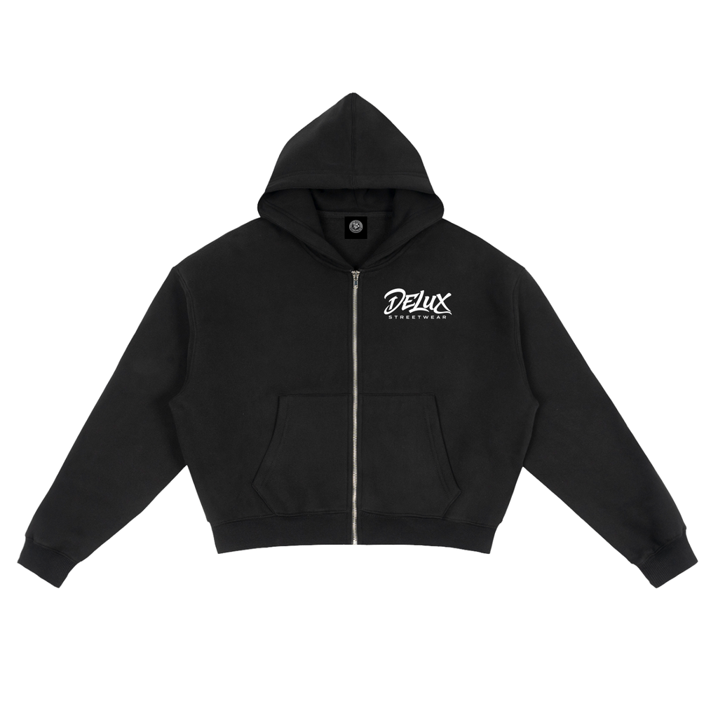 DeLuX Fleece Zip-Up Boxy Hoodie