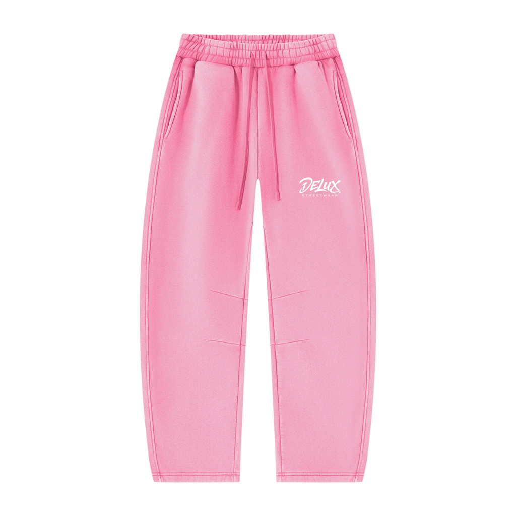 DeLuX  Vintage Wash Barrel Leg Fleece Sweatpants