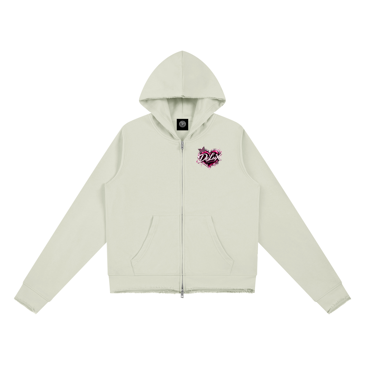 DeLuX Women’s Raw Edge Full Zip Hoodie