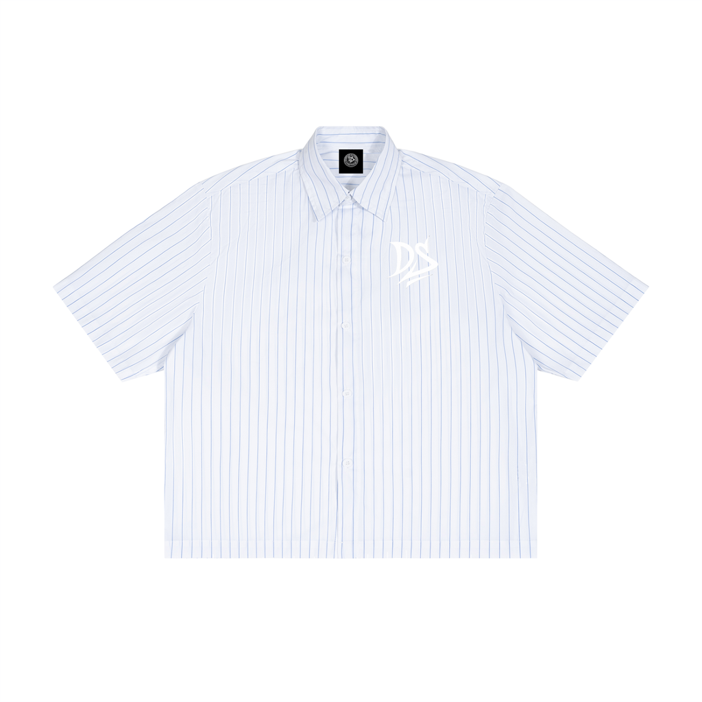 Unisex Striped Boxy Button-Up Shirt