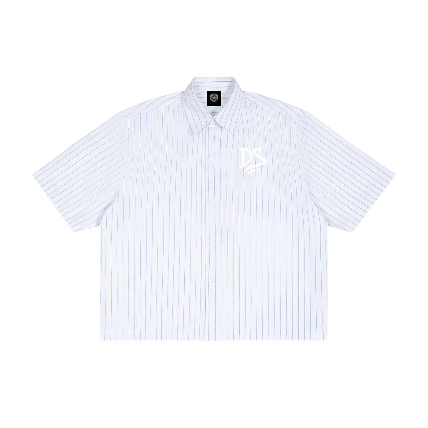 Unisex Striped Boxy Button-Up Shirt