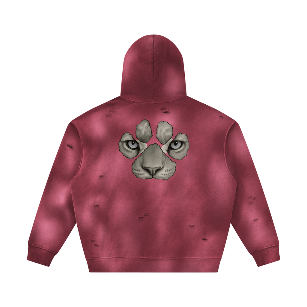 DeLuX Sunfade Frayed Fleece Hoodie