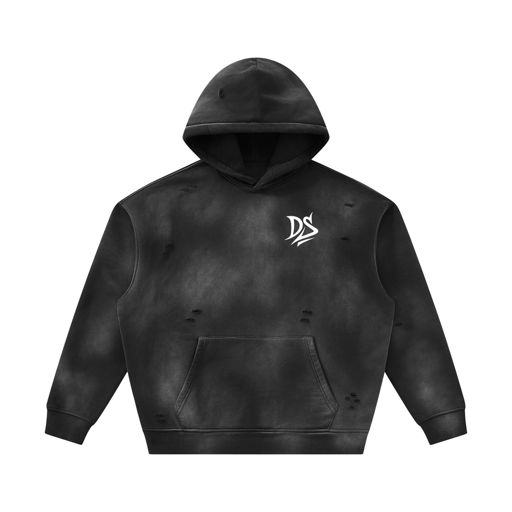 Unisex Sunfade Frayed Fleece Hoodie