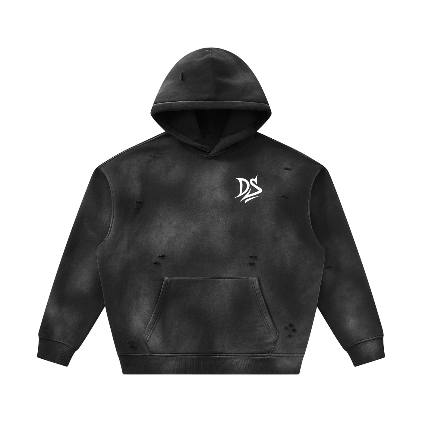 Unisex Sunfade Frayed Fleece Hoodie