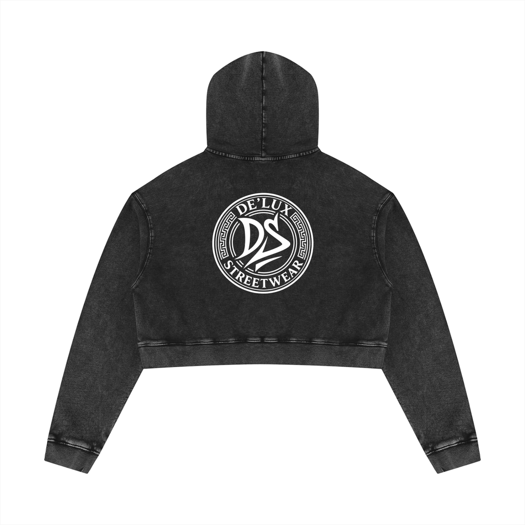 Women’s Mineral Washed Crop Hoodie
