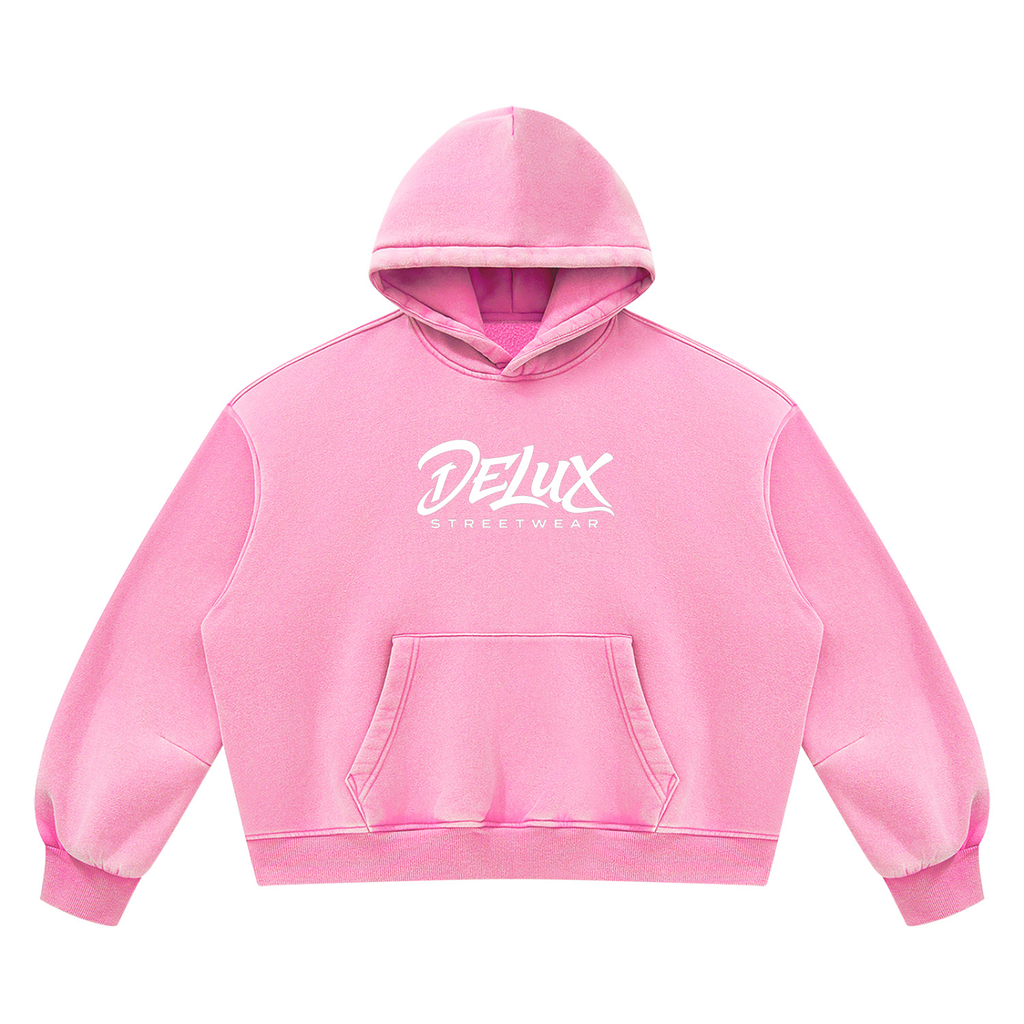DeLuX  Vintage Wash Boxy Fleece Hoodie