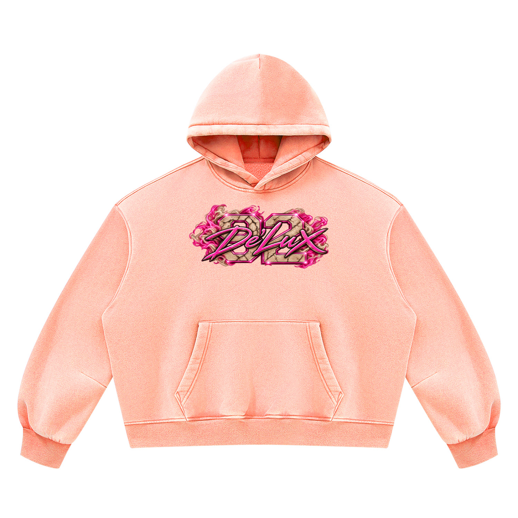 DeLuX Vintage Wash Boxy Fleece Hoodie