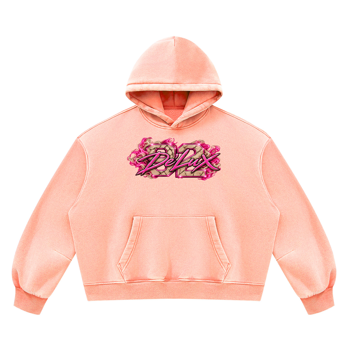 DeLuX Vintage Wash Boxy Fleece Hoodie