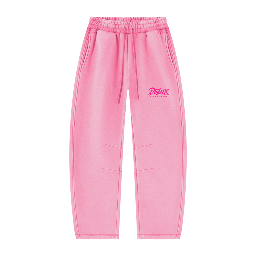 DeLuX Vintage Wash Barrel Leg Fleece Sweatpants