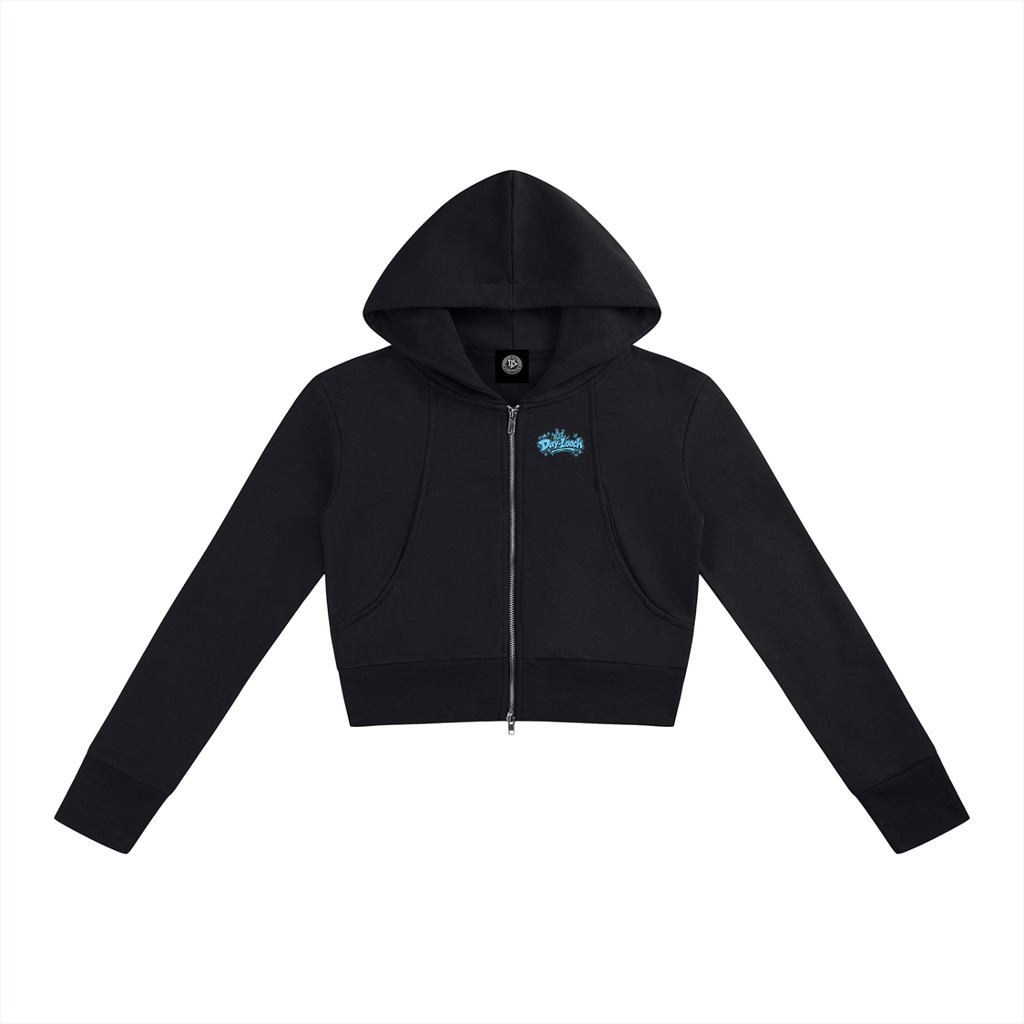 DeLuX Women’s Slim Crop Full Zip Hoodie