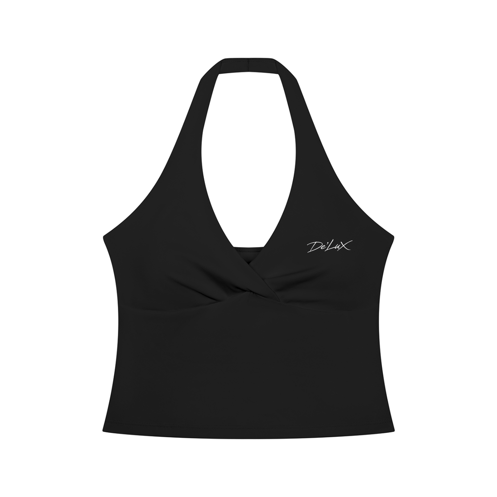 DeLuX Women’s Ruched Halter Tank Top