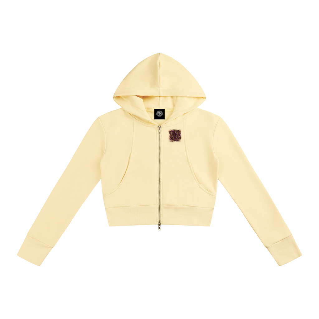 DeLuX Women’s Slim Crop Full Zip Hoodie