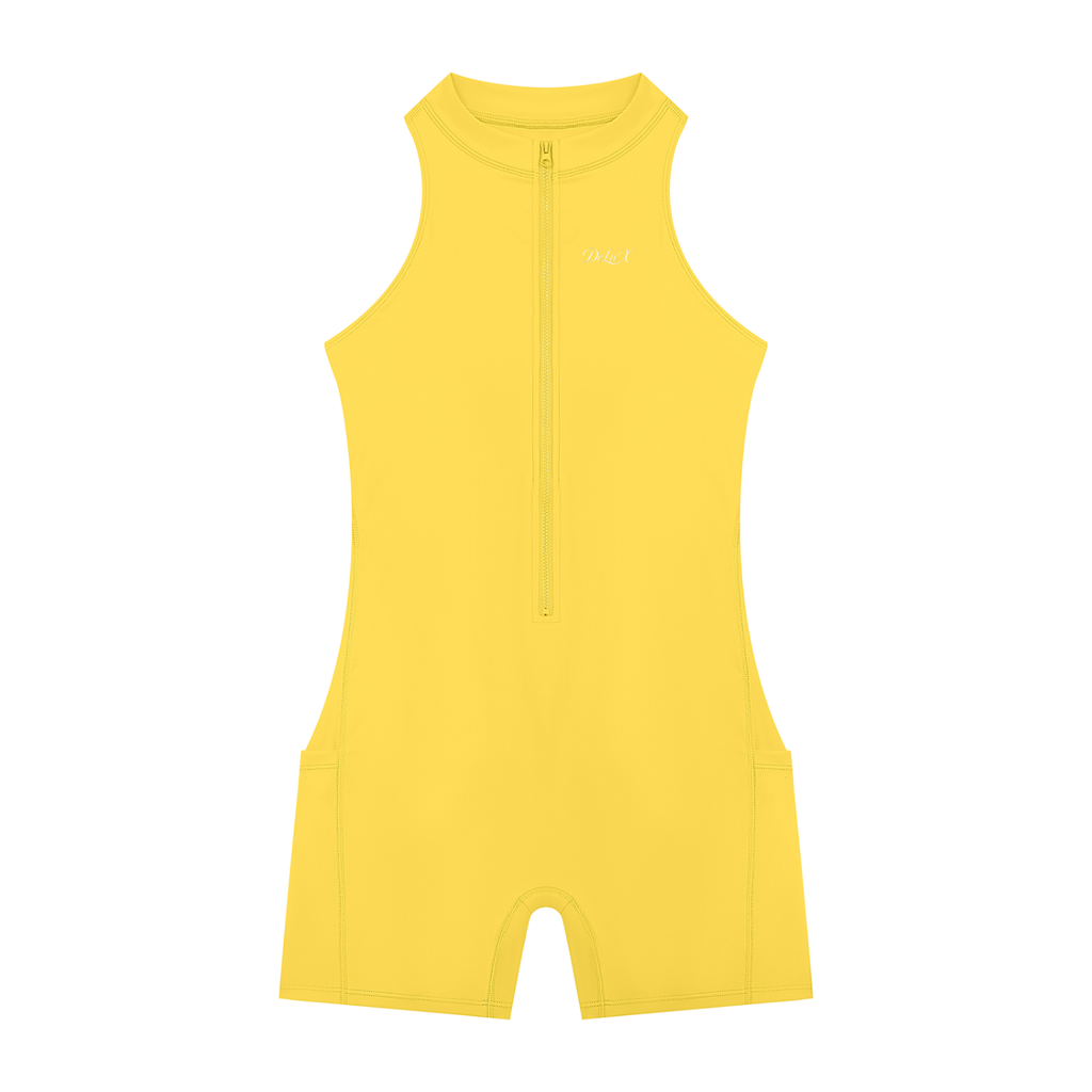 DeLuX Women’s Quarter-Zip Yoga Romper