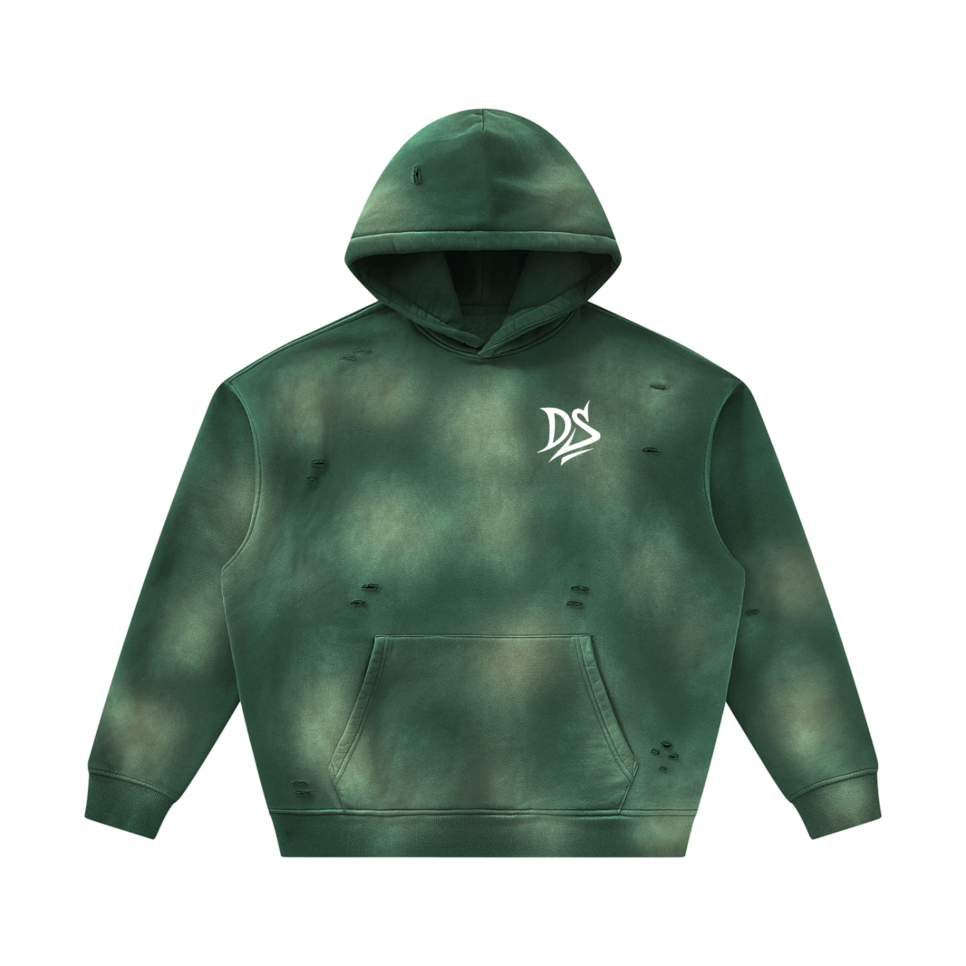 Unisex Sunfade Frayed Fleece Hoodie