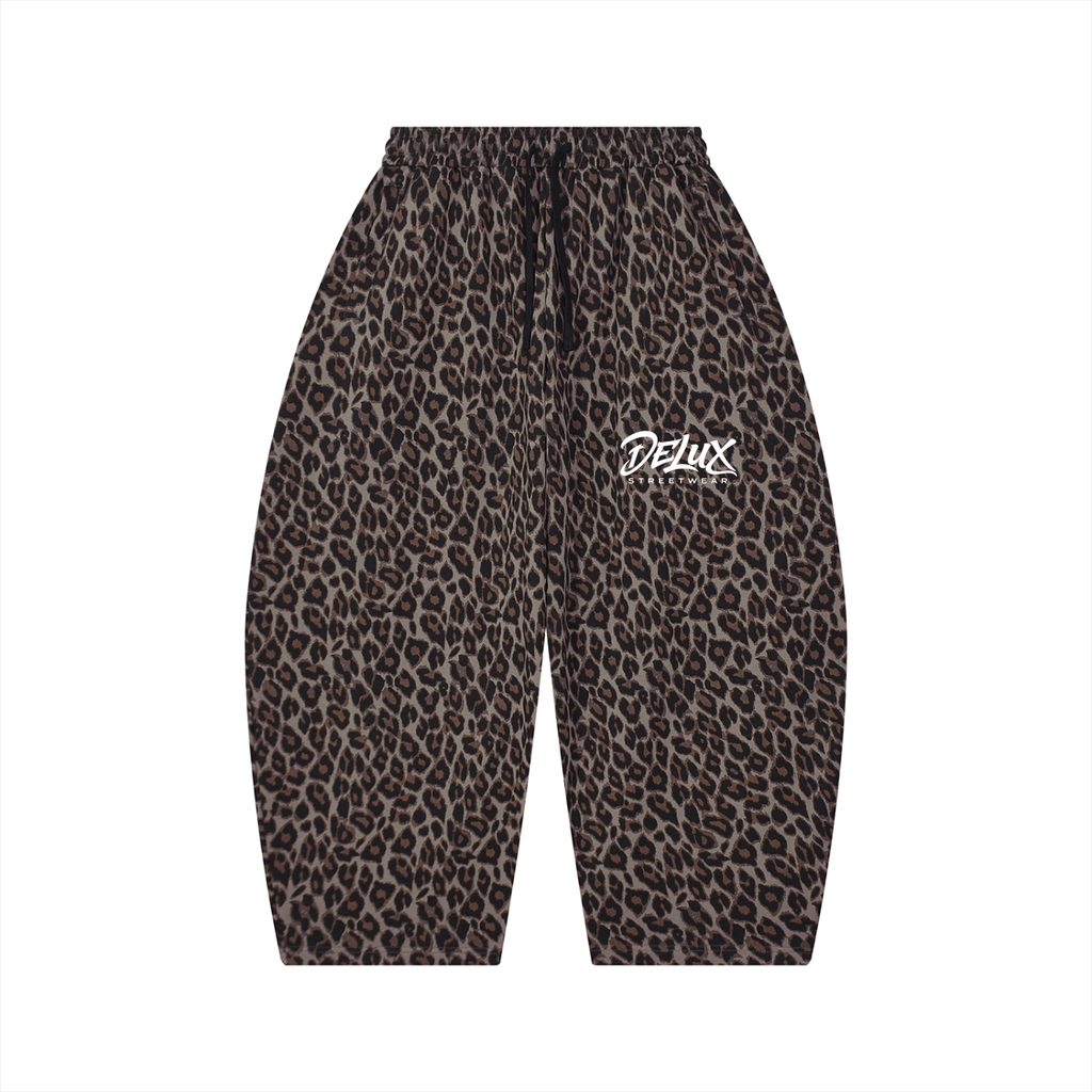 DeLuX Leopard Barrel Leg Sweatpants