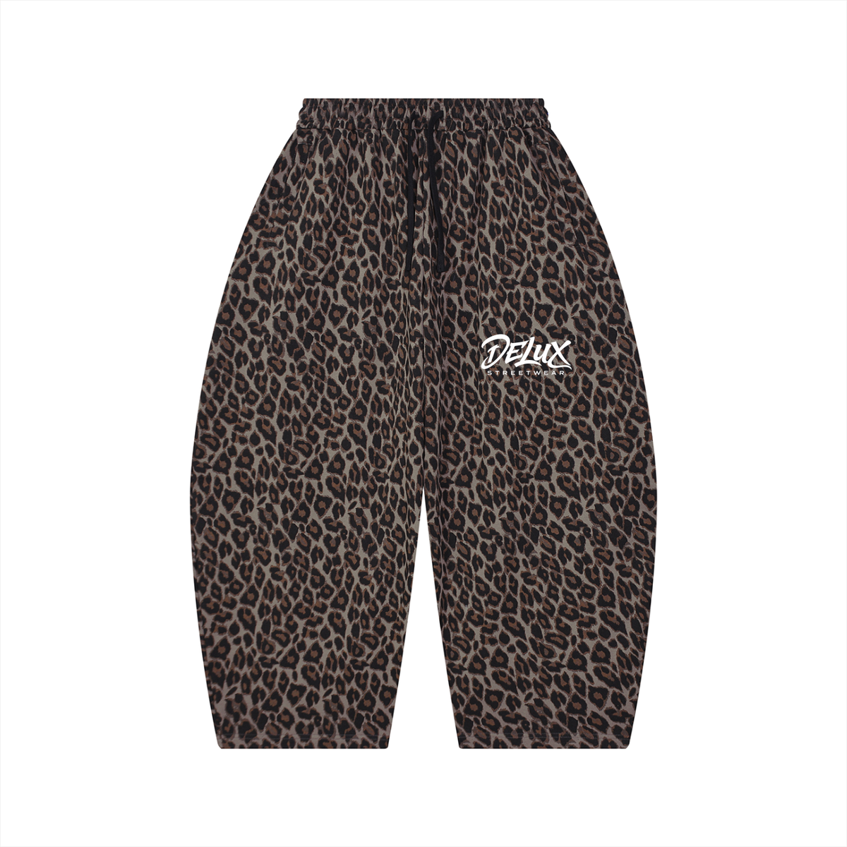 DeLuX Leopard Barrel Leg Sweatpants